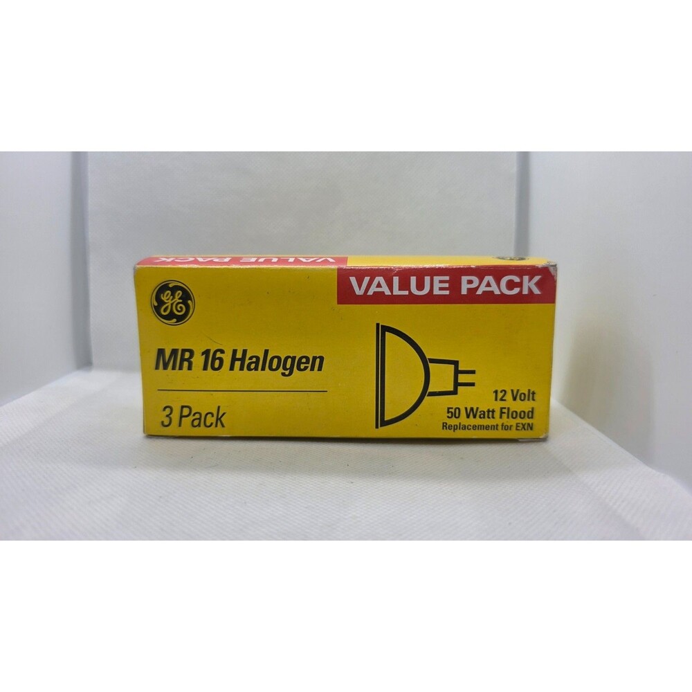 GE Value Pack MR 16 EXN Halogen Bulbs 3 Pack 12 Volt 50 W Flood Light